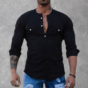 Solid Color Slim Fit Long Sleeve T-Shirt