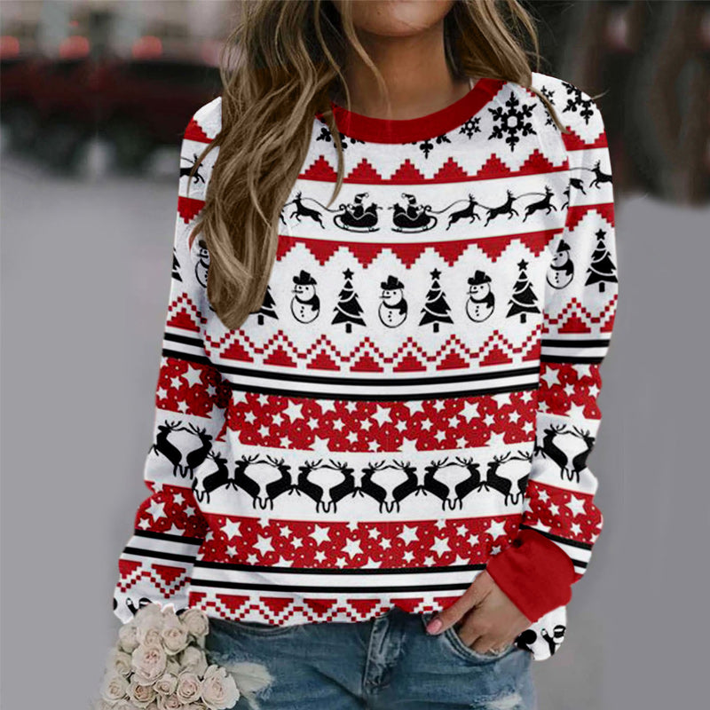 Christmas Element 3D Print All-match Sweatshirt