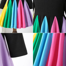 Load image into Gallery viewer, Round Neck Spelling Color Rainbow Princess Dress
