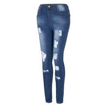 Load image into Gallery viewer, Fashionable denim tripped jeans
