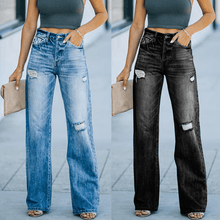 Load image into Gallery viewer, Straight Ripped Jeans
