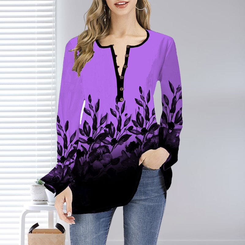 Open Collar Ruffle Sleeve Oversized T-Shirt