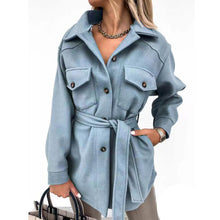 Load image into Gallery viewer, Women Fashion Slit Neck Casual Woolen Coats
