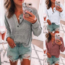Load image into Gallery viewer, Flodress Ribbed Button Top T-Shirt
