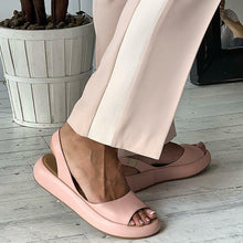 Load image into Gallery viewer, Peep Toe Flat Chic Sandals
