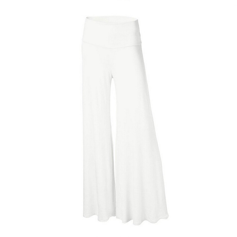 Solid Color High Waist Wide Leg Pants