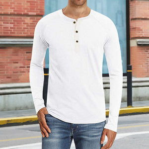 Henley Pullover Long Sleeve T-Shirt