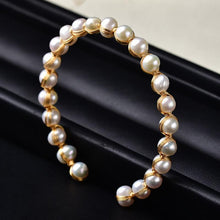 Load image into Gallery viewer, Gold Plated Pearl Bracelet
