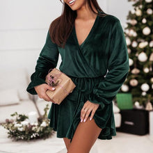 Load image into Gallery viewer, Flared Sleeve Velvet Dress
