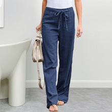 Load image into Gallery viewer, Summer Elastic Lace Up Straight Pants
