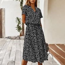 Load image into Gallery viewer, Polka Dot Short Sleeve Shirt Collar
