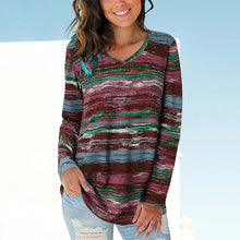 Load image into Gallery viewer, Contrast Striped Long Sleeve T-Shirt
