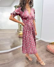 Load image into Gallery viewer, Deep V-neck polka-dot dress
