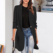 Load image into Gallery viewer, Three-quarter Sleeve Women&#39;s Mid-length Pocket Coat

