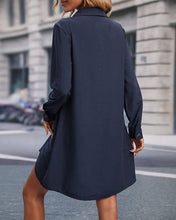 Load image into Gallery viewer, Solid color elegant shirt dress
