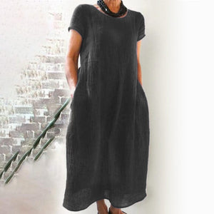 Loose Solid Color Dress( Smaller than normal size,please order at least 1 size up)
