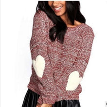 Load image into Gallery viewer, Women Casual Heart Long Sleeve Jumper Knitted Sweater
