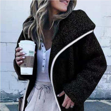 Load image into Gallery viewer, Women Hooded Sherpa Coat Shawl Collar Solid Teddy Bear Coats

