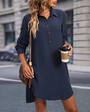 Load image into Gallery viewer, Solid color elegant shirt dress
