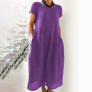 Loose Solid Color Dress( Smaller than normal size,please order at least 1 size up)