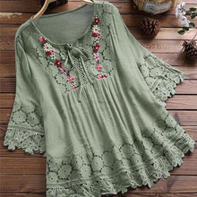 Load image into Gallery viewer, Fashion Lace Patchwork Bow Blouses for Women
