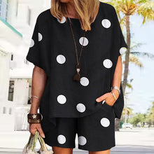Load image into Gallery viewer, Dot Print Half Sleeve Elastic Waist Suit For Women
