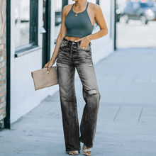 Load image into Gallery viewer, Straight Ripped Jeans

