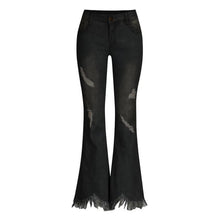 Load image into Gallery viewer, Denim High-waist Ripped Trousers
