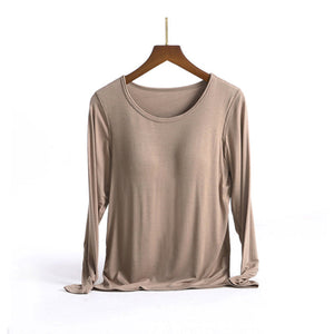 Women's Long Sleeve T-Shirt With Chest Pad