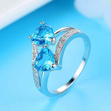 Load image into Gallery viewer, Double Heart Zircon Ring
