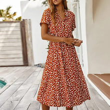Load image into Gallery viewer, Polka Dot Short Sleeve Shirt Collar
