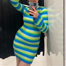 Load image into Gallery viewer, Striped Backless Knitted Skirt
