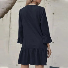 Load image into Gallery viewer, Pleated Bell Sleeve Dress
