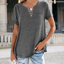 Load image into Gallery viewer, Fashion Solid Color Pocket Short Sleeve T-Shirt
