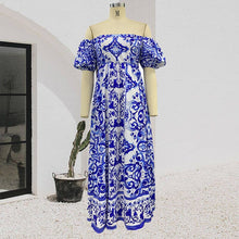 Load image into Gallery viewer, Off Neck Bohemian Dress
