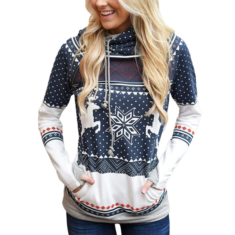 Christmas Print Pocket Sweatshirt
