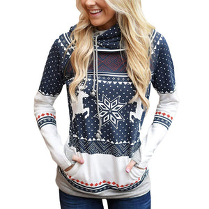 Christmas Print Pocket Sweatshirt