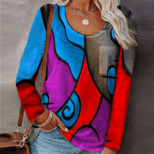 Load image into Gallery viewer, Casual Color Block Long Sleeve T-Shirt
