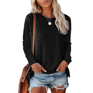 Pocket Slit Long Sleeve T-Shirt