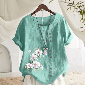 Floral Cotton Linen Shirt