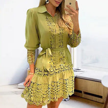 Load image into Gallery viewer, Women&#39;s Shirt Knee Length Dress
