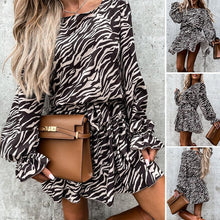 Load image into Gallery viewer, Women&#39;s Round Neck Long Sleeve Pullover Dress
