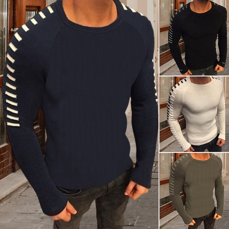 Long-sleeved Crewneck Knitted Sweater