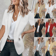 Load image into Gallery viewer, Casual Lapel Short Sleeve Plain Blazer
