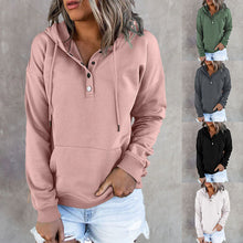 Load image into Gallery viewer, Long Sleeve Loose Casual Hooded Drawstring Pocket Sweatshirt
