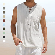 Load image into Gallery viewer, Men&#39;s Solid Color Drawstring Waistcoat
