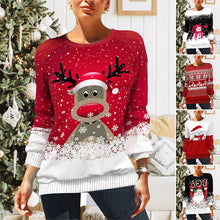 Load image into Gallery viewer, Christmas Print Raglan Sleeve Sweatshirt
