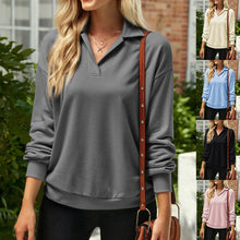 Load image into Gallery viewer, Solid Colour Long Sleeve Loose T-shirt
