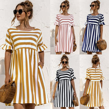 Load image into Gallery viewer, Ruffled Striped Dress
