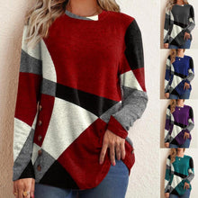 Load image into Gallery viewer, Women&#39;s Geometric Contrast T-Shirt
